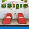 3 Pcs Folding Eucalyptus Lounge Chair And Table Set W/ Double-Sided Cushion